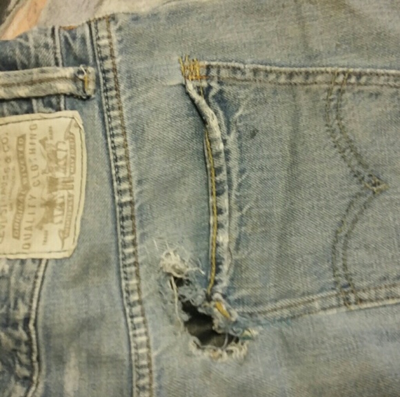 Distressed, Frayed Vintage, Levi’s ORAGAINALS LEVI'S Shorts patched - Picture 4 of 6